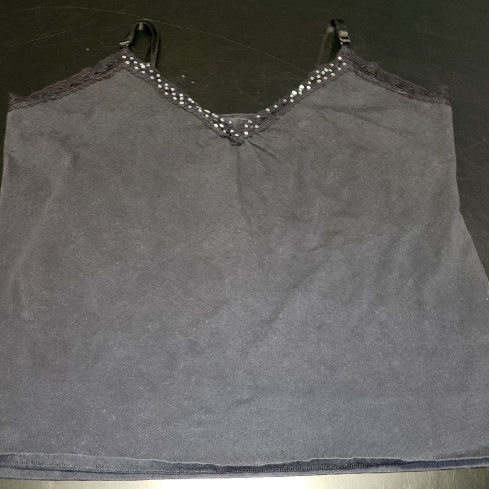 Torrid Black Lace Trim Camisole w/beads Sz 3